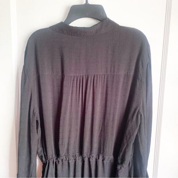 Anthropologie HD In Paris Carmina Tie Waist Tunic Top Dress Black Size Medium M - Picture 10 of 12